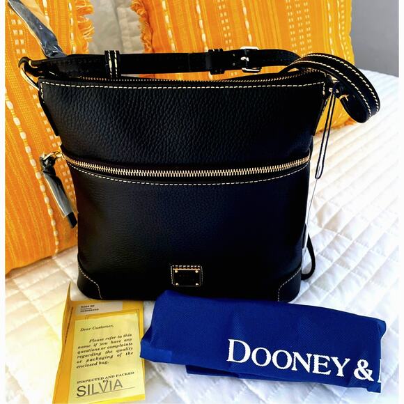 Dooney and Bourke Pebble Grain Small Tassel Crossbody Dust Bag & Registration - Picture 1 of 6